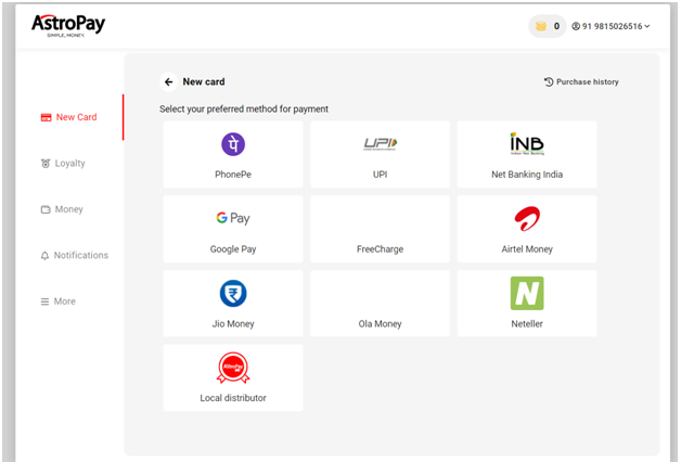 Astropay card - How to purchase