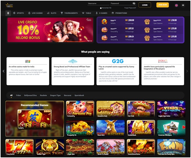 Five best Paytm casinos- Jeetwin casino