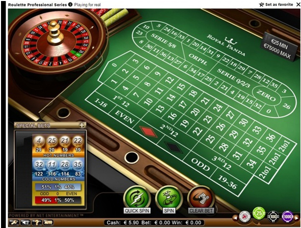 High Limit Roulette tables