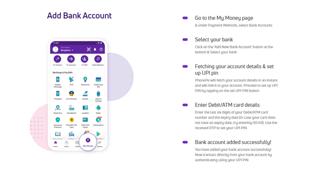 How to add bank account to PhonePe