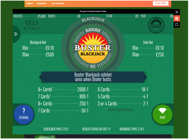 How to play Buster Blackjack at Leo Vegas