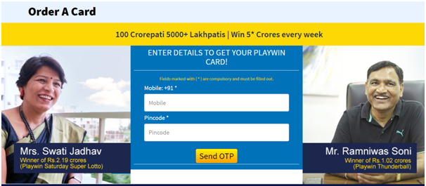 How to order playwin card to play Jaldi 5 lottery 