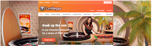 Leo Vegas Live Casino in INR