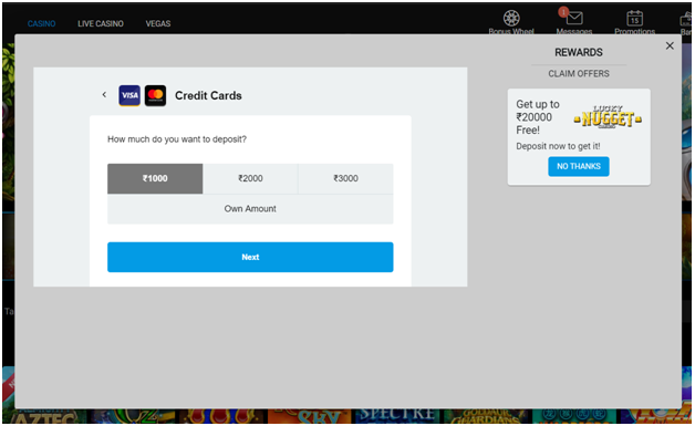 Lucky Nugget Indian online casino- Deposits and Withdrawals in INR