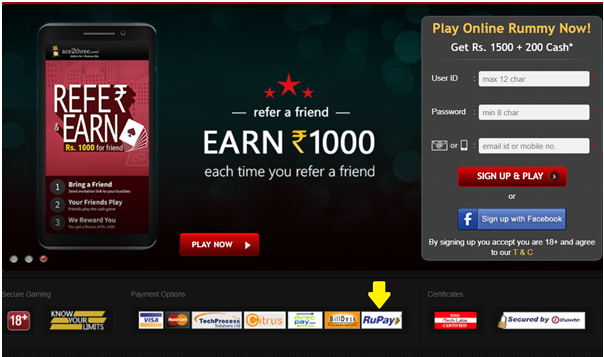 Online casino that accept RuPay