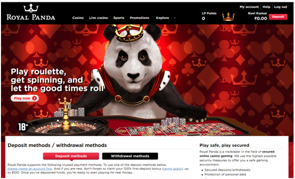 Royal Panda Casino- Banking