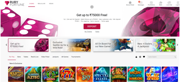 Ruby Fortune Indian online casino - Bonus offers