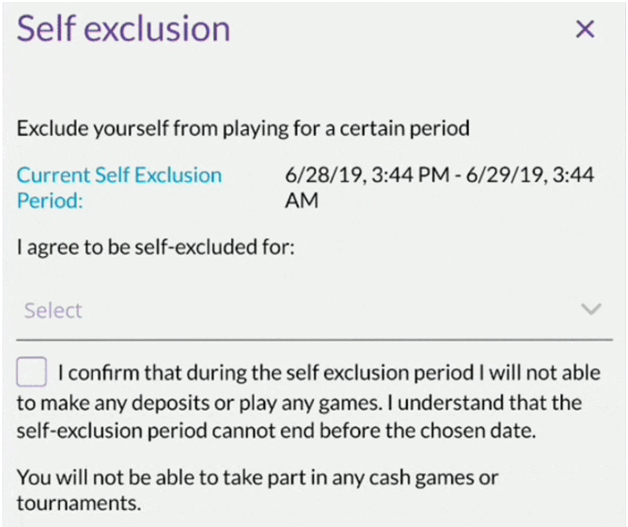 Self exclusion India poker