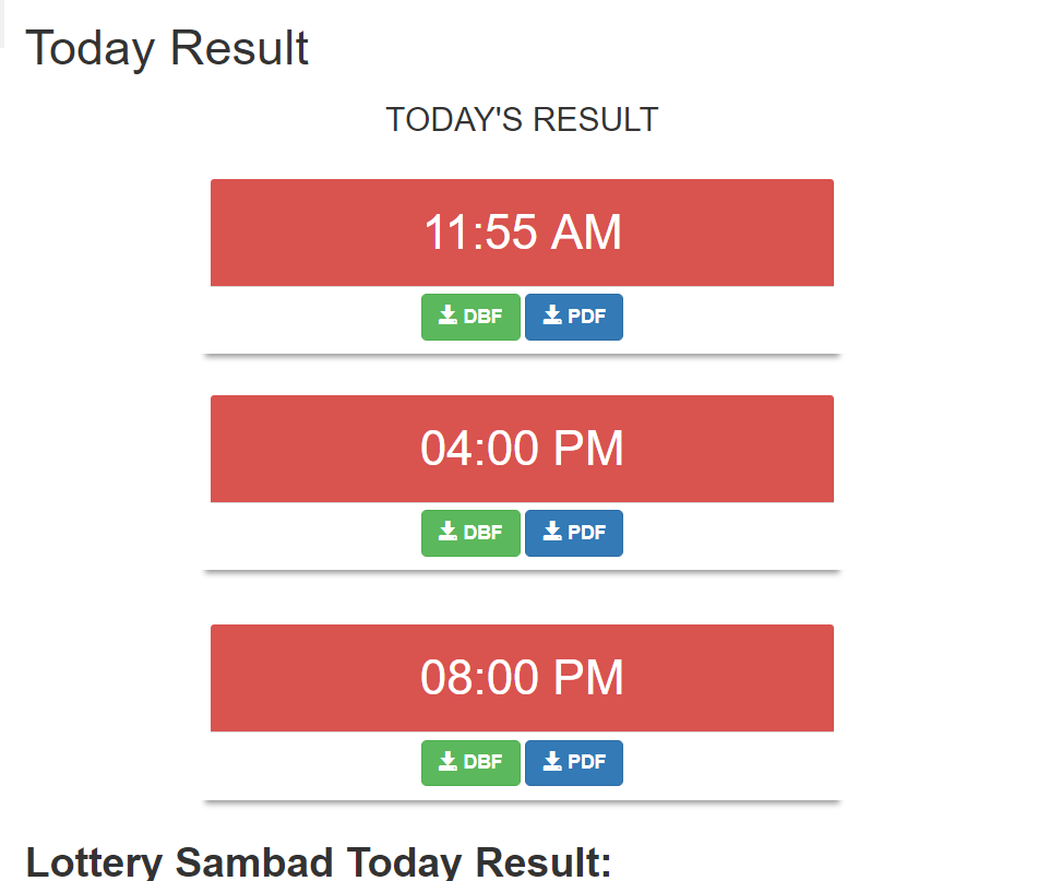 Today result- Lottery sambad