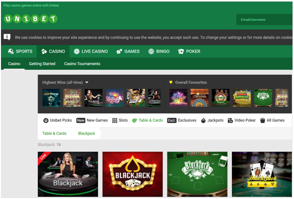 Unibet online casino