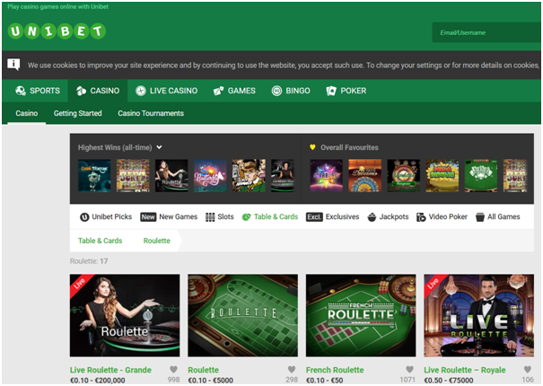 Unibet online casino