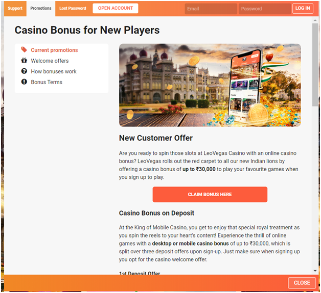 leo vegas casino indian bonus offer